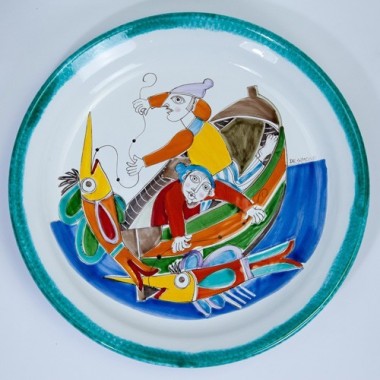 Piatto Tondo Folk Pesca del Pesce Spada PT45FK2 Piatto Tondo Folk Pesca del Pesce Spada PT45FK2